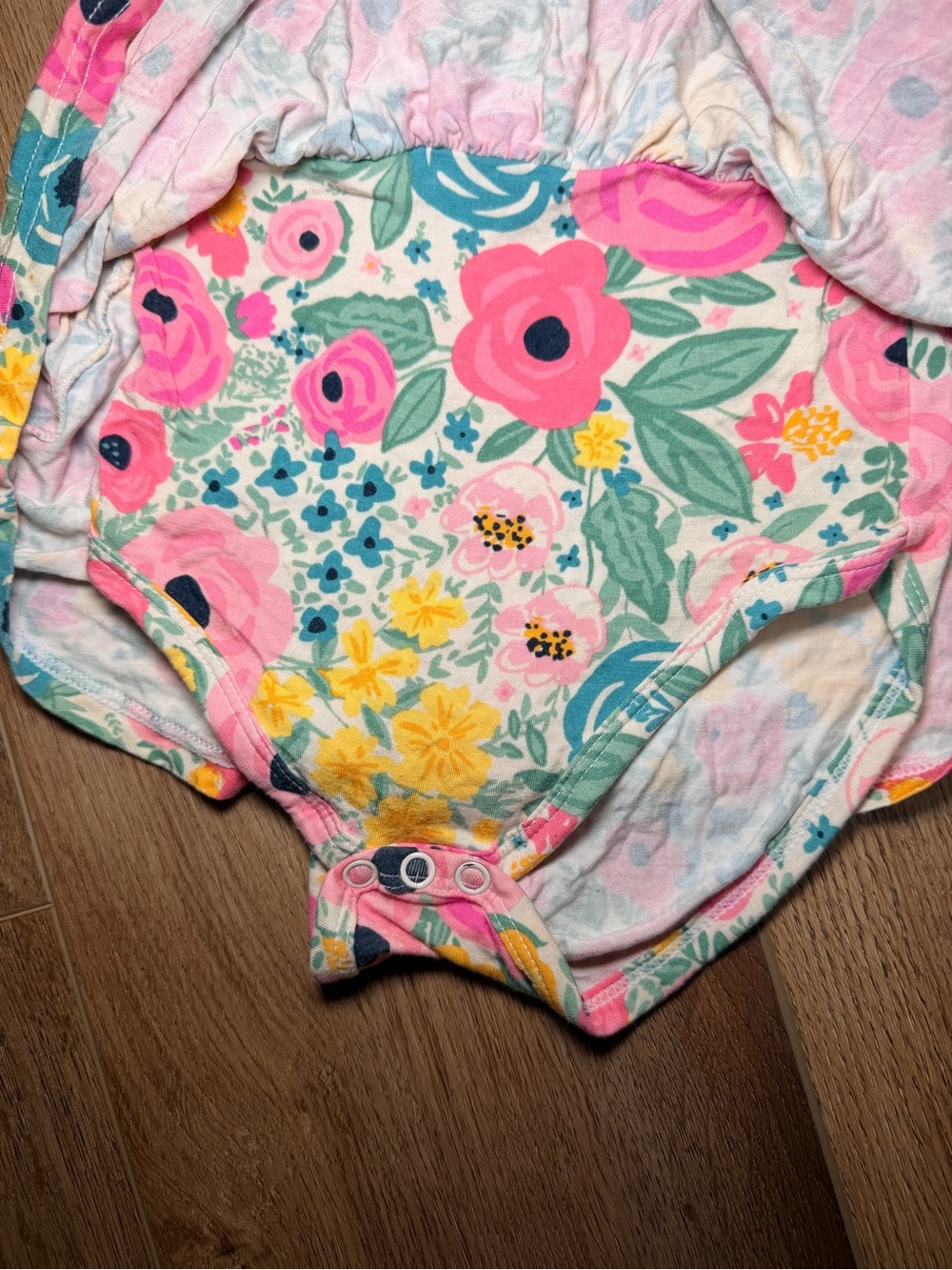 Little Sleepies Secret Garden Flutter Sleeve Twirl Bodysuit Dress 18-24M Floral - Picture 6 of 10